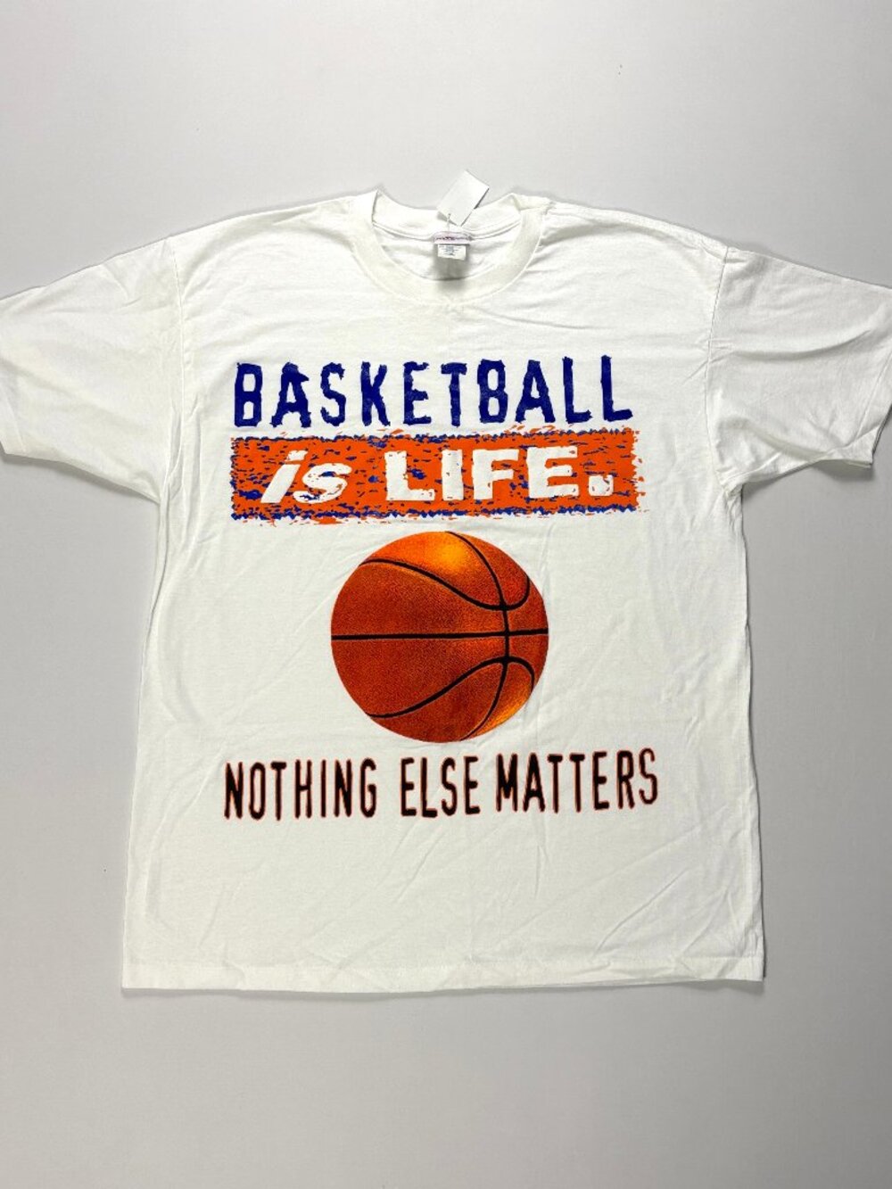 Vintage Basketball Is Life T Shirt White Sz XL Pro Spirit USA NWT New